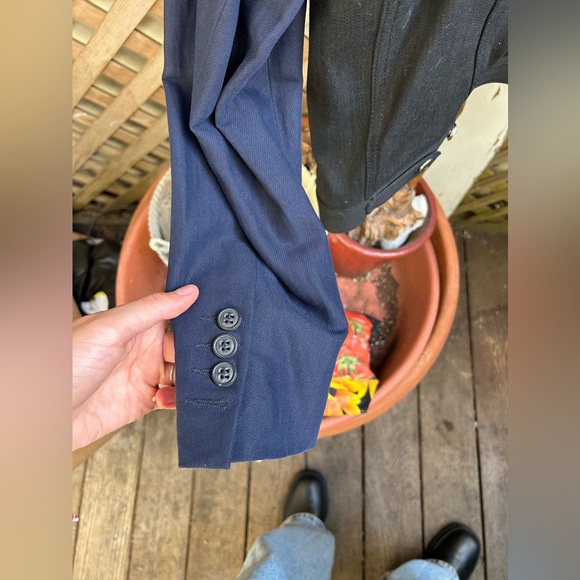 Marc Jacobs Trucker Jacket, dk blue denim bodice w/Mediu Blue Twill Sleeves Med. - Picture 3 of 13